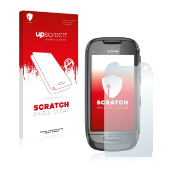 Front side of a product packaging with the brand logo upscreen. Next to it is the device Nokia C7-00 shown with the correspond