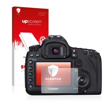 Front side of a product packaging with the brand logo upscreen. Next to it is the device Canon EOS 5D Mark III shown with the 