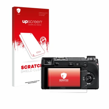 Front side of a product packaging with the brand logo upscreen. Next to it is the device Sony Alpha NEX-6 shown with the corre
