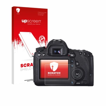 Front side of a product packaging with the brand logo upscreen. Next to it is the device Canon EOS 6D shown with the correspon