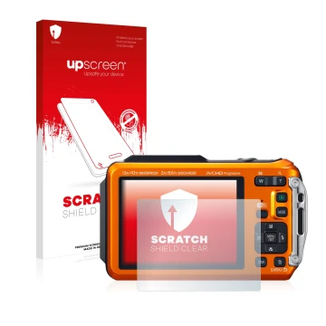 Front side of a product packaging with the brand logo upscreen. Next to it is the device Panasonic Lumix DMC-FT5 shown with th