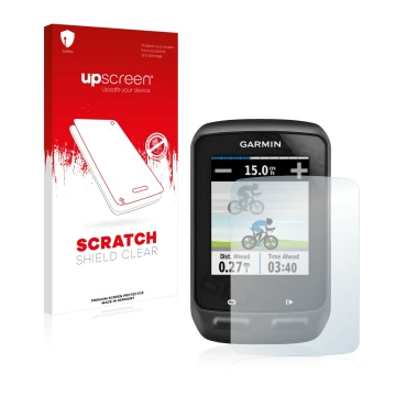 Front side of a product packaging with the brand logo upscreen. Next to it is the device Garmin Edge 510 shown with the corres