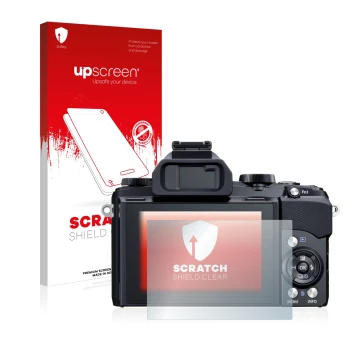 Front side of a product packaging with the brand logo upscreen. Next to it is the device Olympus Stylus 1 shown with the corre
