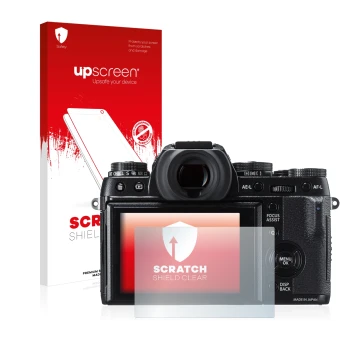 Front side of a product packaging with the brand logo upscreen. Next to it is the device Fujifilm X-T1 shown with the correspo
