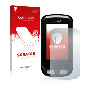 Front side of a product packaging with the brand logo upscreen. Next to it is the device Garmin Edge 1000 shown with the corre