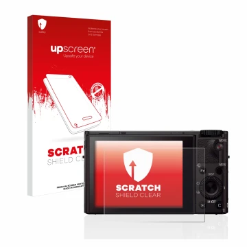 Front side of a product packaging with the brand logo upscreen. Next to it is the device Sony Cyber-Shot DSC-RX100 III shown w