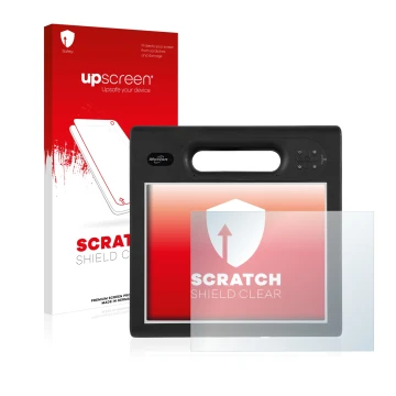 Front side of a product packaging with the brand logo upscreen. Next to it is the device Motion Computing F5t shown with the c