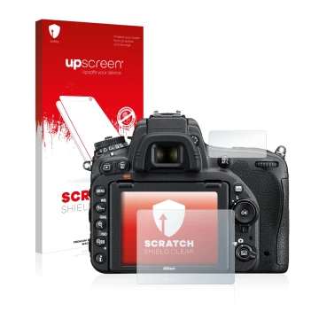 Front side of a product packaging with the brand logo upscreen. Next to it is the device Nikon D750 shown with the correspondi