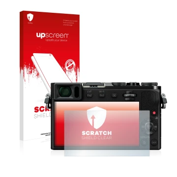 Front side of a product packaging with the brand logo upscreen. Next to it is the device Panasonic Lumix DMC-GM5 shown with th