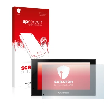 Front side of a product packaging with the brand logo upscreen. Next to it is the device Garmin nüvi 2699LMT-D shown with the 