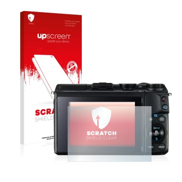 Front side of a product packaging with the brand logo upscreen. Next to it is the device Canon EOS M3 shown with the correspon