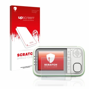 Front side of a product packaging with the brand logo upscreen. Next to it is the device Belkin Baby 1000 Babyphone shown with