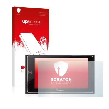 Front side of a product packaging with the brand logo upscreen. Next to it is the device Pioneer SPH-DA120 shown with the corr