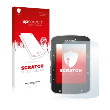 Front side of a product packaging with the brand logo upscreen. Next to it is the device Garmin Edge 520 shown with the corres