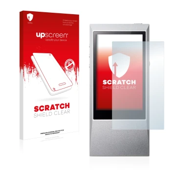 Front side of a product packaging with the brand logo upscreen. Next to it is the device Astell&Kern AK Jr shown with the corr