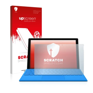 Front side of a product packaging with the brand logo upscreen. Next to it is the device Microsoft Surface Pro 4 shown with th