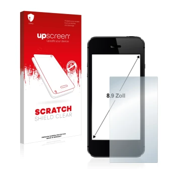 Front side of a product packaging with the brand logo upscreen. Next to it is the device shown with the corresponding screen p