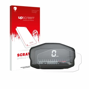 Front side of a product packaging with the brand logo upscreen. Next to it is the device Ducati Panigale 1199 Speedometer disp