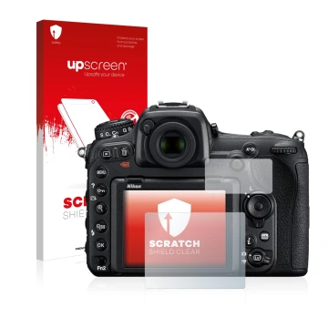 Front side of a product packaging with the brand logo upscreen. Next to it is the device Nikon D500 shown with the correspondi
