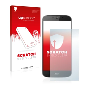 Front side of a product packaging with the brand logo upscreen. Next to it is the device Acer Liquid Jade Primo shown with the