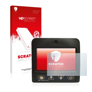 Front side of a product packaging with the brand logo upscreen. Next to it is the device Skytraxx 3.0 Vario shown with the cor