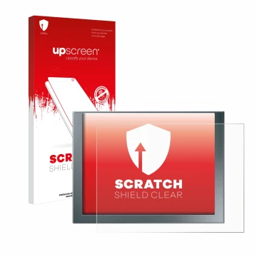 Front side of a product packaging with the brand logo upscreen. Next to it is the device Siemens Simatic HMI KTP 1200 Basic sh