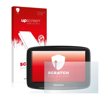 Front side of a product packaging with the brand logo upscreen. Next to it is the device TomTom Start 52 shown with the corres