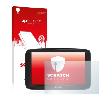 Front side of a product packaging with the brand logo upscreen. Next to it is the device TomTom Start 62 shown with the corres