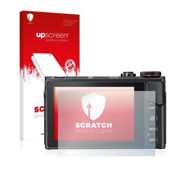Front side of a product packaging with the brand logo upscreen. Next to it is the device Canon PowerShot G9 X Mark II shown wi