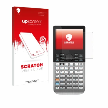 Front side of a product packaging with the brand logo upscreen. Next to it is the device HP Prime shown with the corresponding