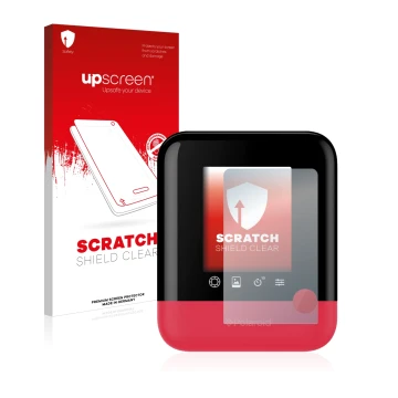 Front side of a product packaging with the brand logo upscreen. Next to it is the device Polaroid Pop shown with the correspon