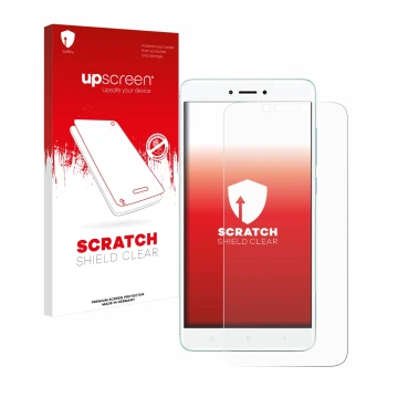 Front side of a product packaging with the brand logo upscreen. Next to it is the device Xiaomi Redmi 4X shown with the corres