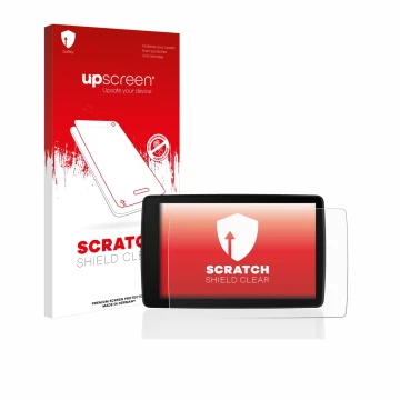 Front side of a product packaging with the brand logo upscreen. Next to it is the device BMW Motorrad Navigator VI shown with 