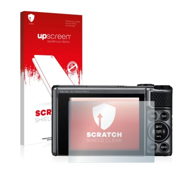 Front side of a product packaging with the brand logo upscreen. Next to it is the device Canon PowerShot SX730 HS shown with t