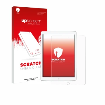 Front side of a product packaging with the brand logo upscreen. Next to it is the device Apple iPad Pro 10.5