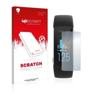 Front side of a product packaging with the brand logo upscreen. Next to it is the device Polar A370 shown with the correspondi