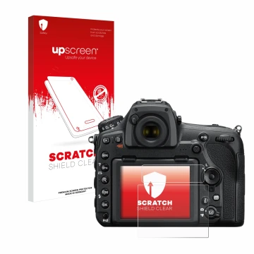 Front side of a product packaging with the brand logo upscreen. Next to it is the device Nikon D850 shown with the correspondi