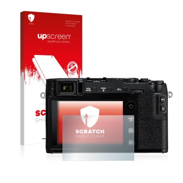 Front side of a product packaging with the brand logo upscreen. Next to it is the device Fujifilm X-E3 shown with the correspo