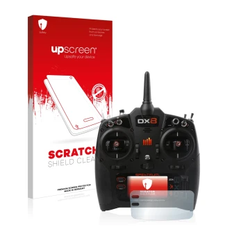 Front side of a product packaging with the brand logo upscreen. Next to it is the device Spektrum DX8 G2 shown with the corres