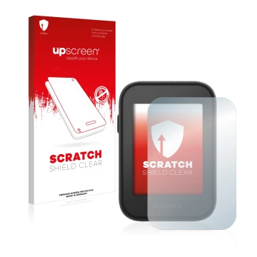 Front side of a product packaging with the brand logo upscreen. Next to it is the device Garmin Approach G30 shown with the co