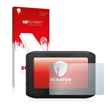 Front side of a product packaging with the brand logo upscreen. Next to it is the device Garmin zumo 396 LMT-S shown with the 