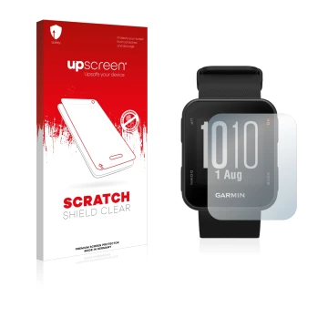 Front side of a product packaging with the brand logo upscreen. Next to it is the device Garmin Approach S10 shown with the co