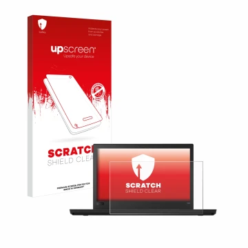 Front side of a product packaging with the brand logo upscreen. Next to it is the device Lenovo ThinkPad T480 shown with the c