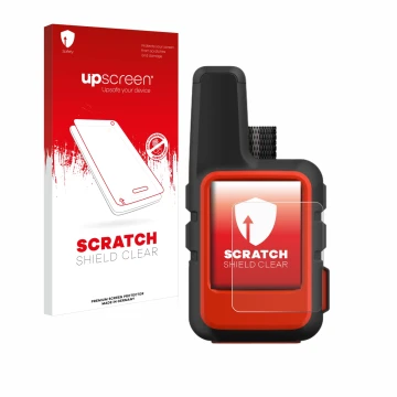 Front side of a product packaging with the brand logo upscreen. Next to it is the device Garmin inReach Mini shown with the co