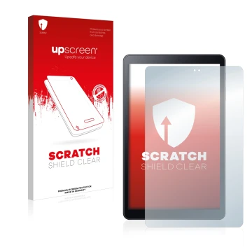 Front side of a product packaging with the brand logo upscreen. Next to it is the device Samsung Galaxy Tab A 10.5 2018 LTE sh