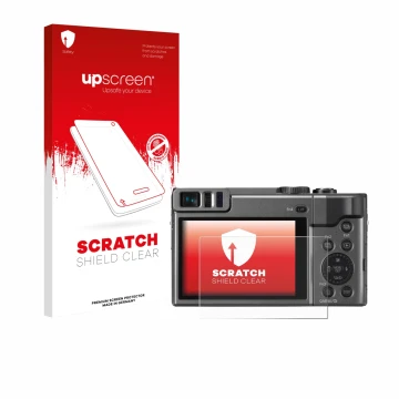 Front side of a product packaging with the brand logo upscreen. Next to it is the device Panasonic Lumix DC-TZ90 shown with th
