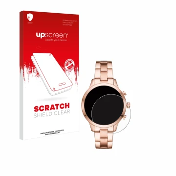 Front side of a product packaging with the brand logo upscreen. Next to it is the device Michael Kors Access Runway (41 mm) sh