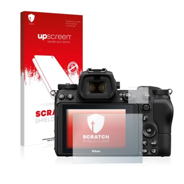 Front side of a product packaging with the brand logo upscreen. Next to it is the device Nikon Z 6 shown with the correspondin