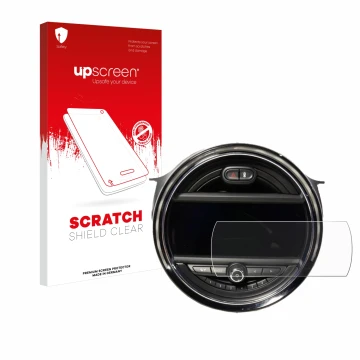 Front side of a product packaging with the brand logo upscreen. Next to it is the device Mini Cooper F56 (8.8