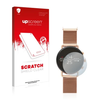 Front side of a product packaging with the brand logo upscreen. Next to it is the device Skagen Smartwatch Falster 40mm shown 